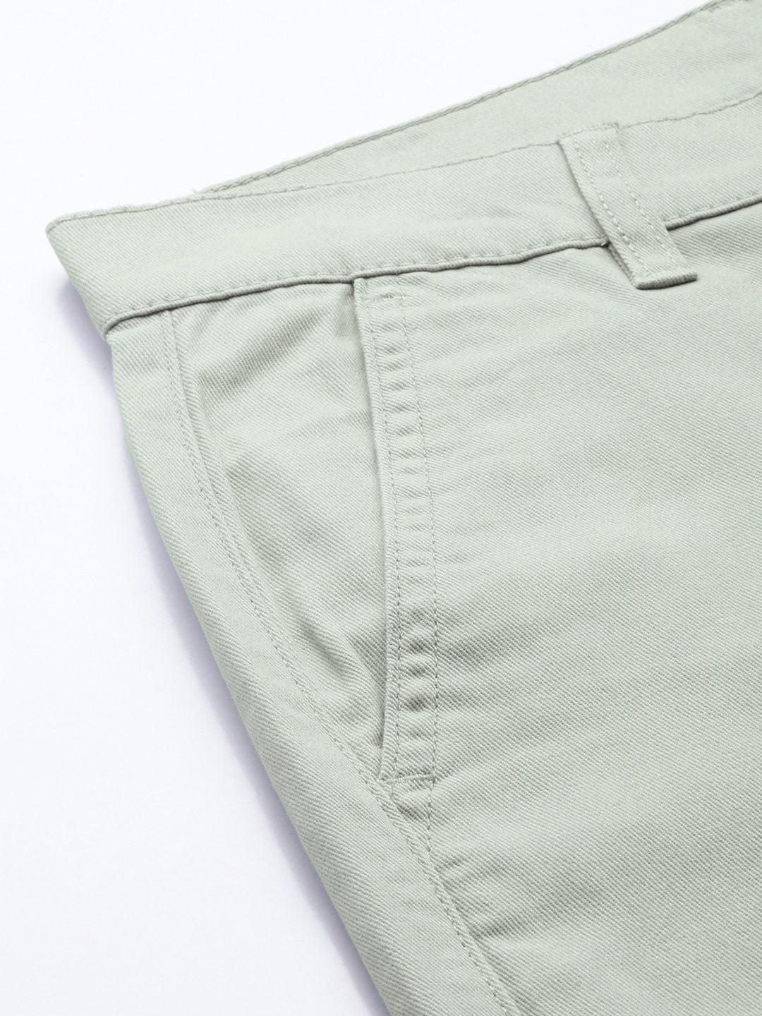 The Indian Garage Co Men Green Solid Chinos Trousers