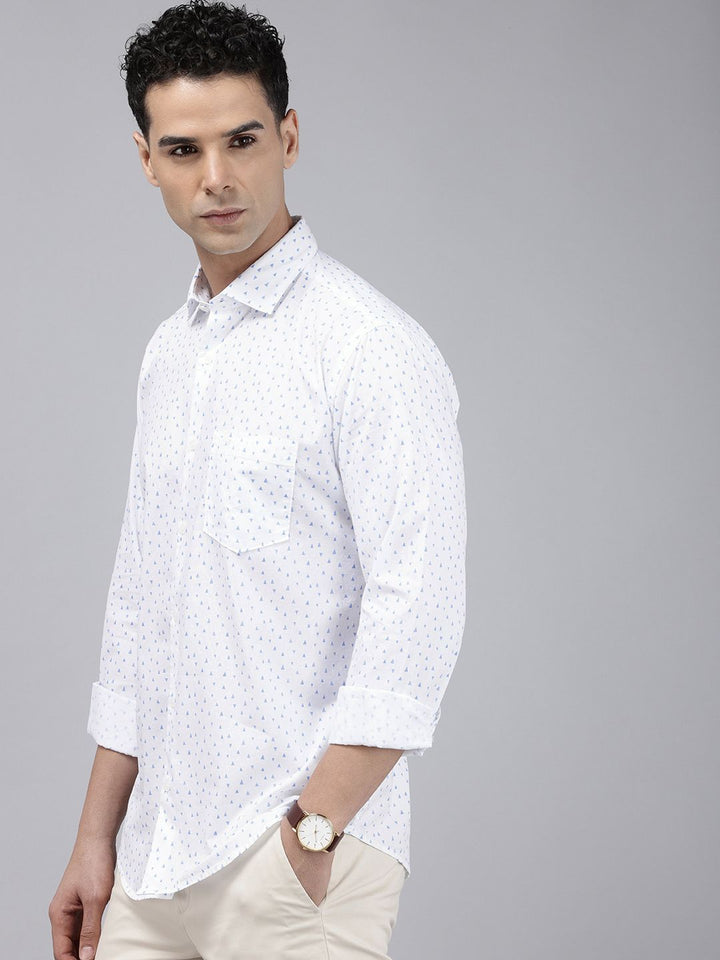Park Avenue Slim Fit Opaque Geometric Printed Pure Cotton Casual Shirt
