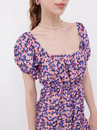 DressBerry Ravishing Beauty Floral Printed Tie Up Cut Out Playsuit