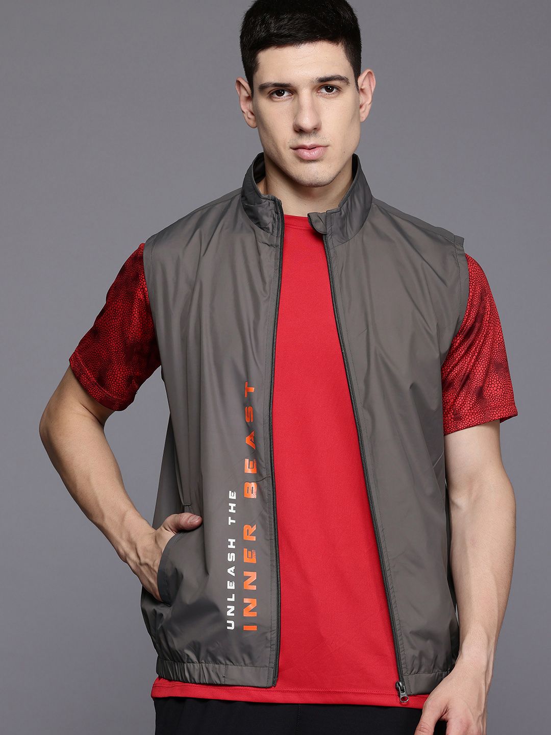 HRX by Hrithik Roshan Printed Rapid-Dry Training Tailored Jacket