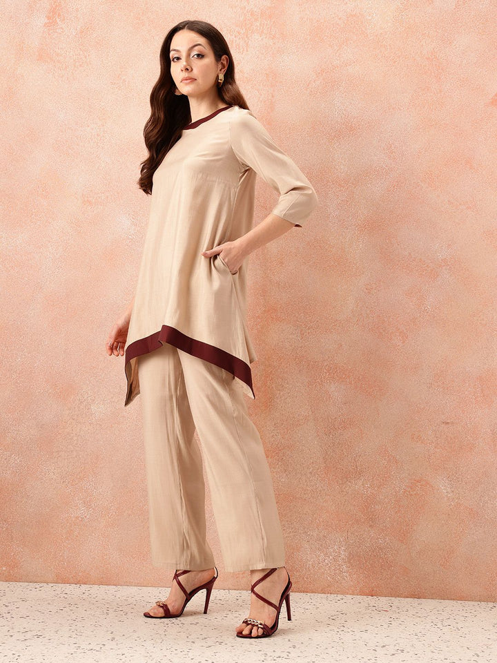 all about you Contrast Neck Ethnic Co-Ords