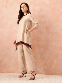 all about you Contrast Neck Ethnic Co-Ords