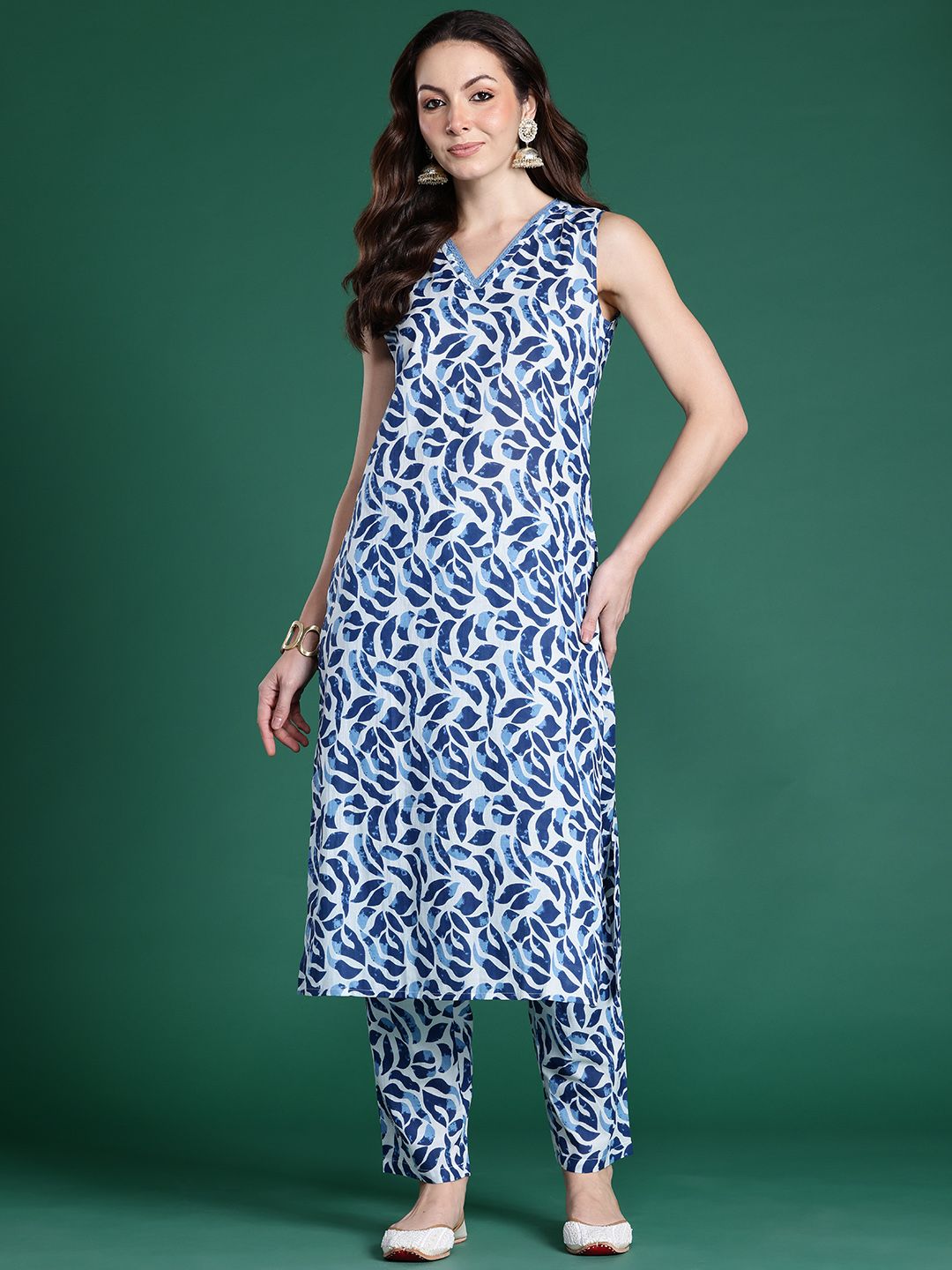 Indo Era Printed Pure Cotton Kurta with Trousers