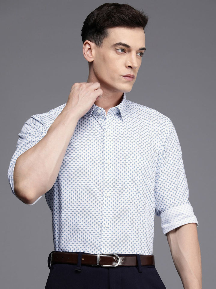 Raymond Premium Slim Fit Floral Printed Pure Cotton Formal Shirt