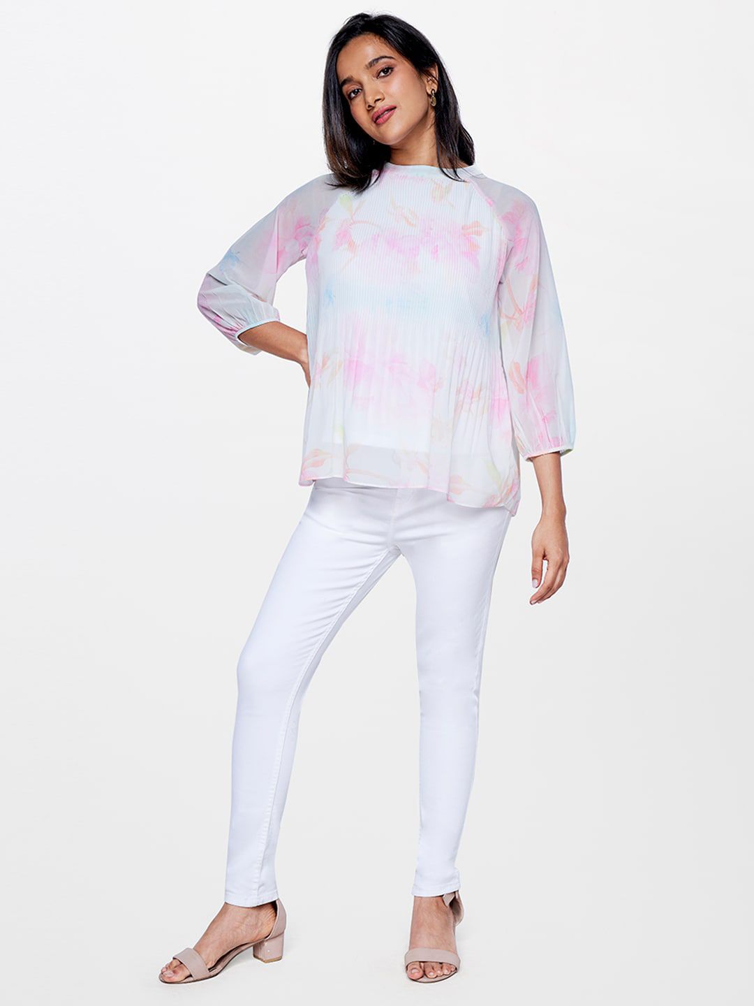 AND Abstract Printed Raglan Sleeves Top
