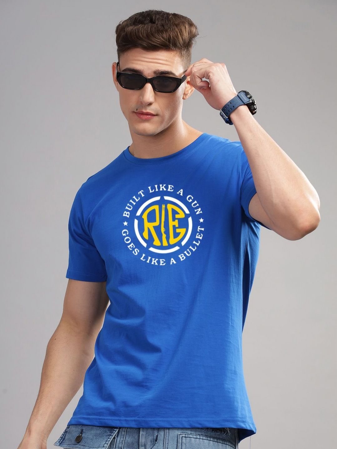 ADRO Men Typography Printed Applique T-shirt