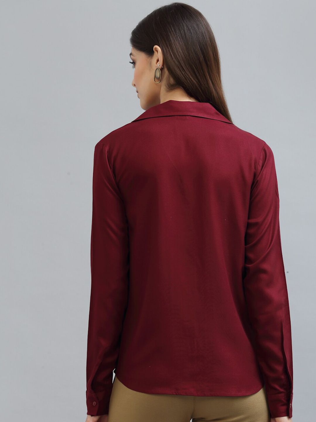 Style Quotient Women Maroon Formal Shirt