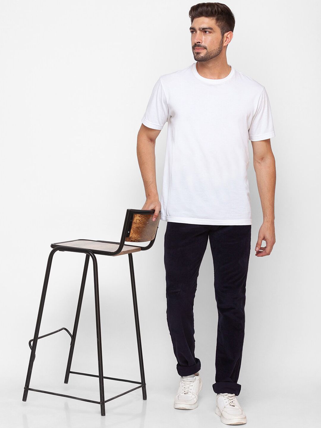 SPYKAR Men Blue Straight Fit Chinos Trousers