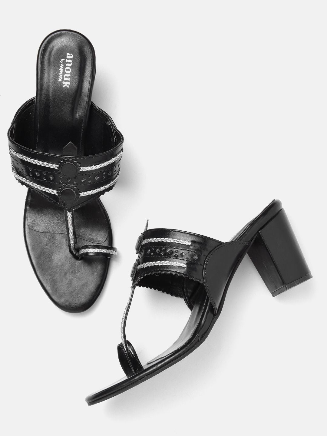Anouk Woven Ethnic Block Heels with Tassels