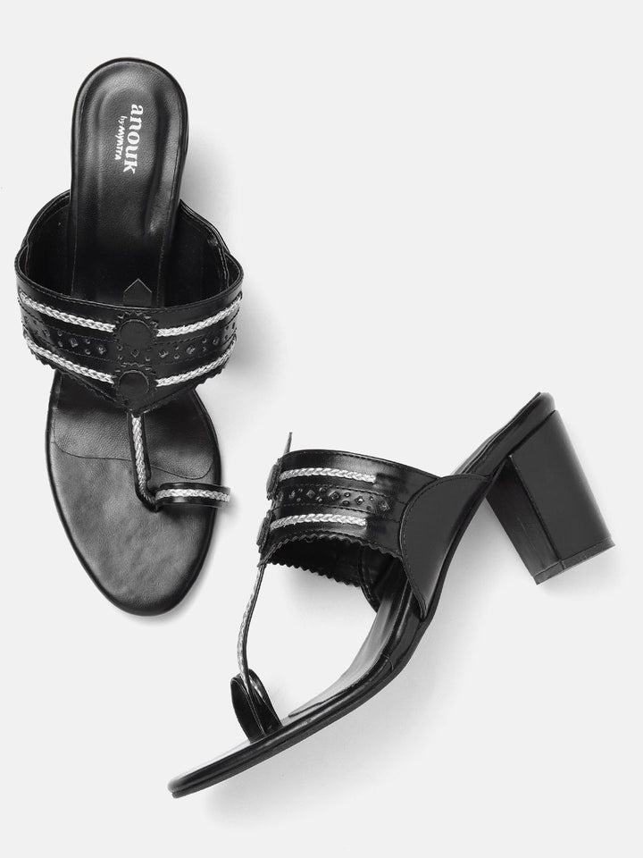 Anouk Woven Ethnic Block Heels with Tassels