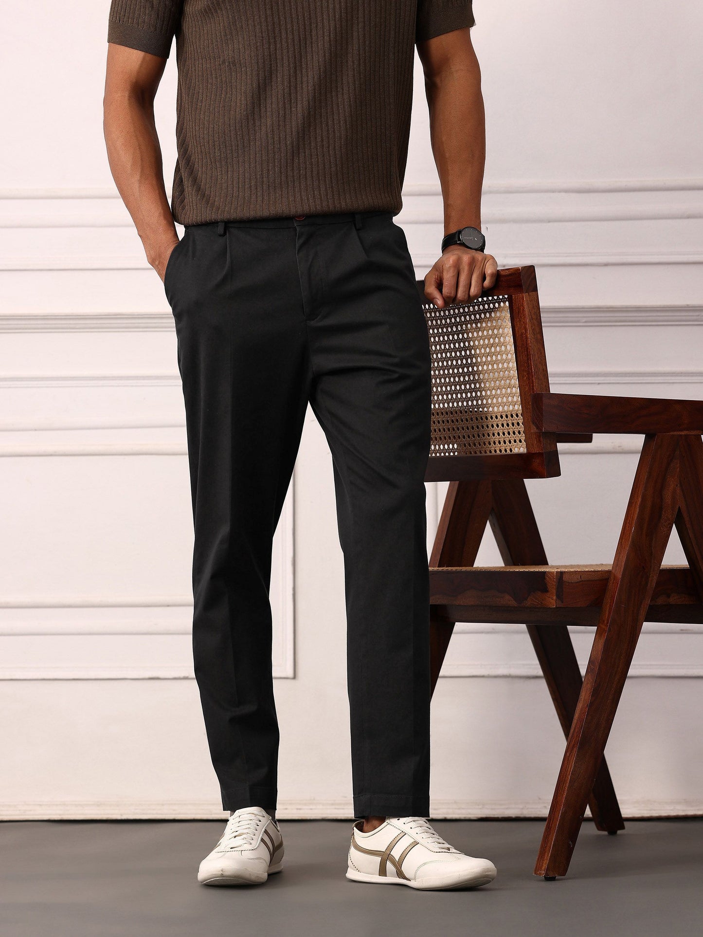 Mr Bowerbird Men Industry Mid-Rise Liberal Fit Chinos