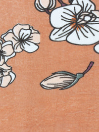 Story@home Brown & White Floral Mild Winter 300 GSM Single Bed Blanket