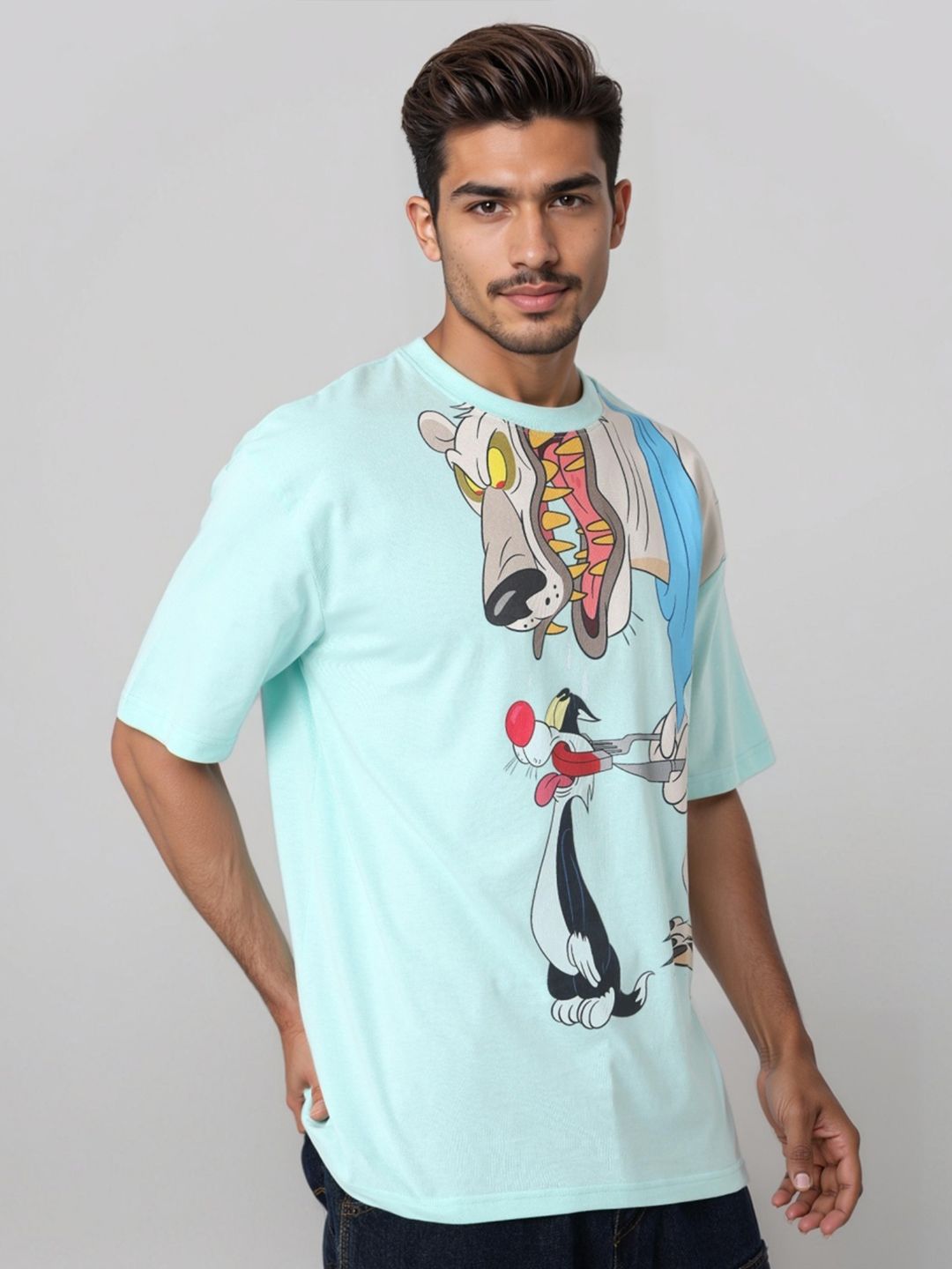 The Indian Garage Co Men Typography Printed Raw Edge Boxy T-shirt