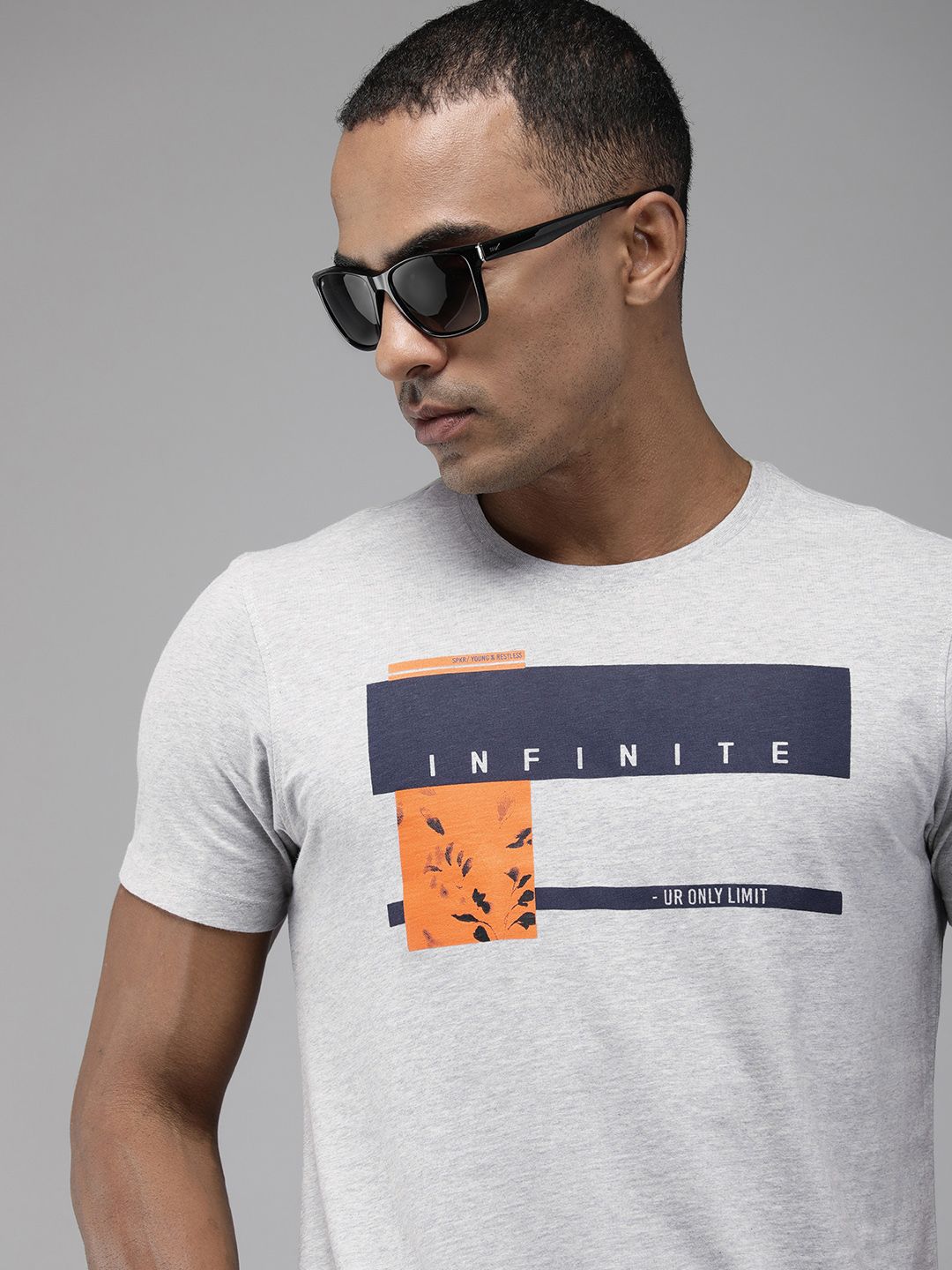 SPYKAR Men Typography Printed Pure Cotton Slim Fit T-shirt