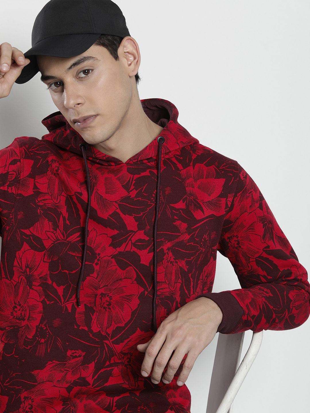The Indian Garage Co Men Printed Hooded Sweatshirt