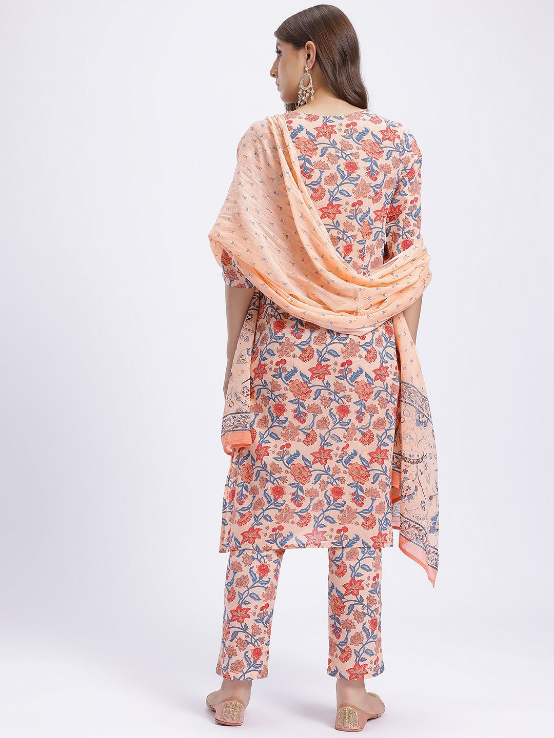 Anouk Ethnic Motifs Print Kurta With Trousers & With Dupatta