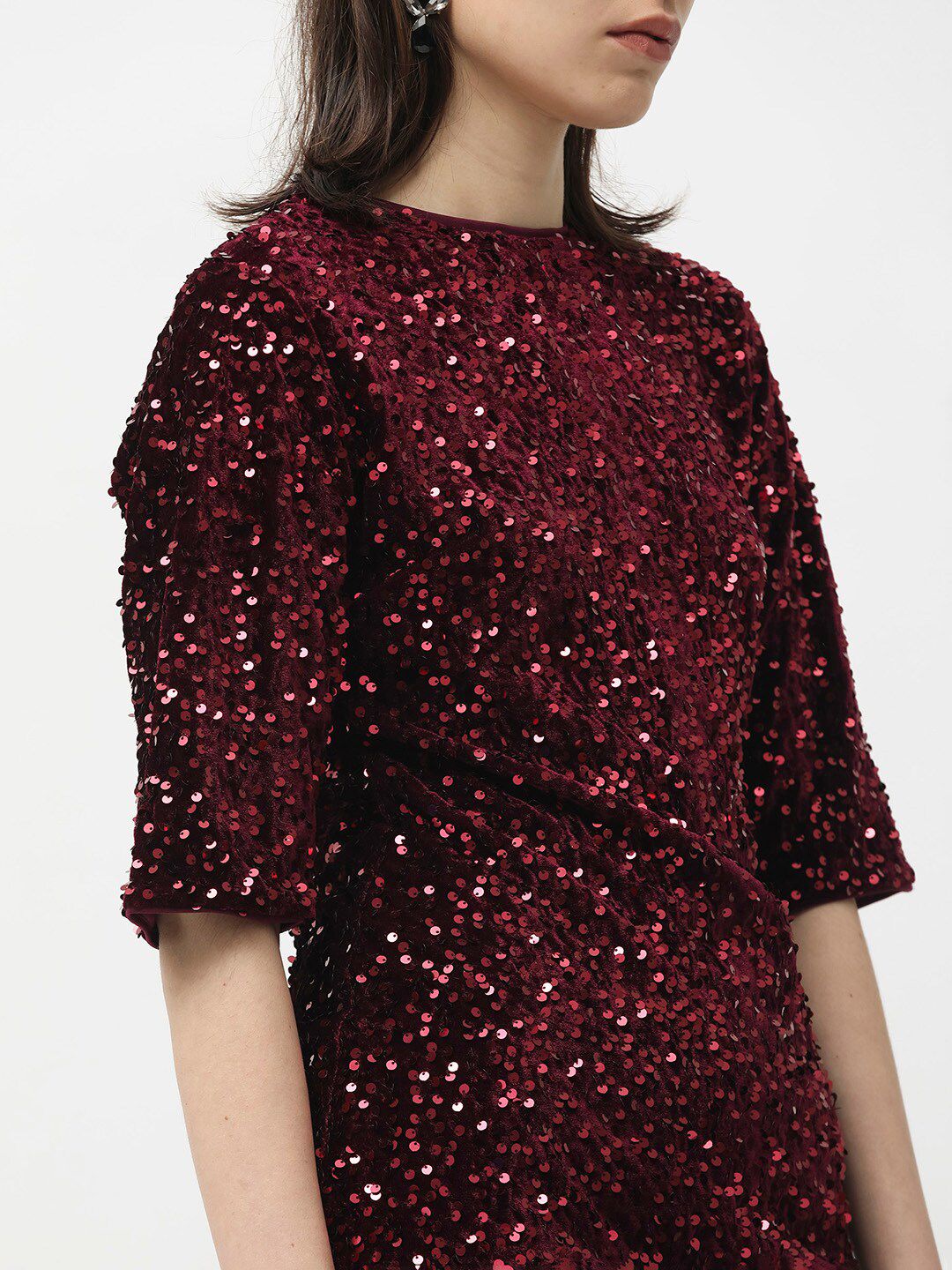 RAREISM Embellished Sequinned Sheath Mini Dress
