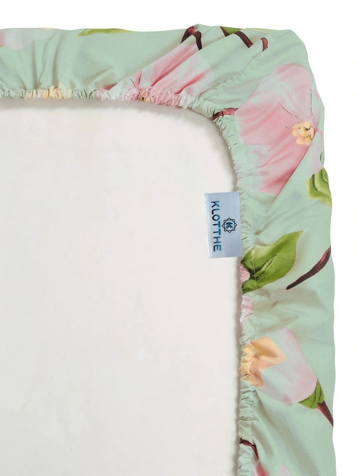 Moda Rapido X KLOTTHE Green & Pink Floral 400 TC Single Bedsheet with 1 Pillow Covers