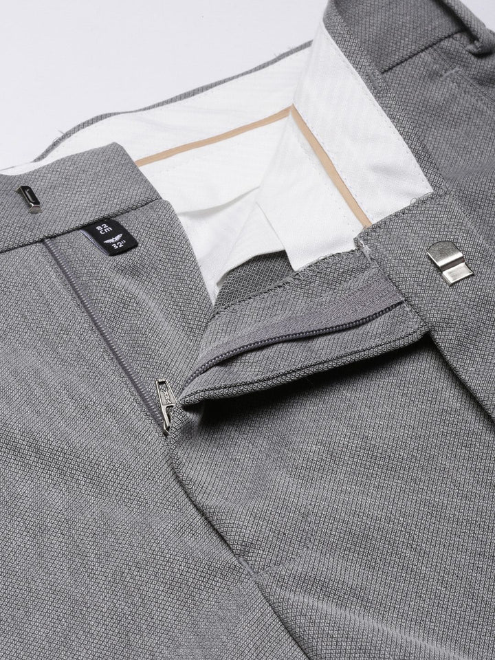 Park Avenue Men Textured Smart Slim Fit Formal Trousers