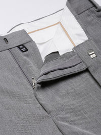 Park Avenue Men Textured Smart Slim Fit Formal Trousers