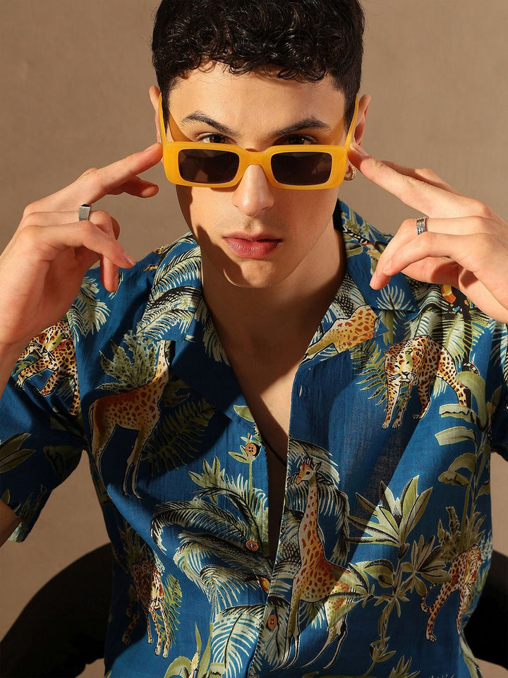 DENNISON Tropical Printed Lightweight Oversized Shirt