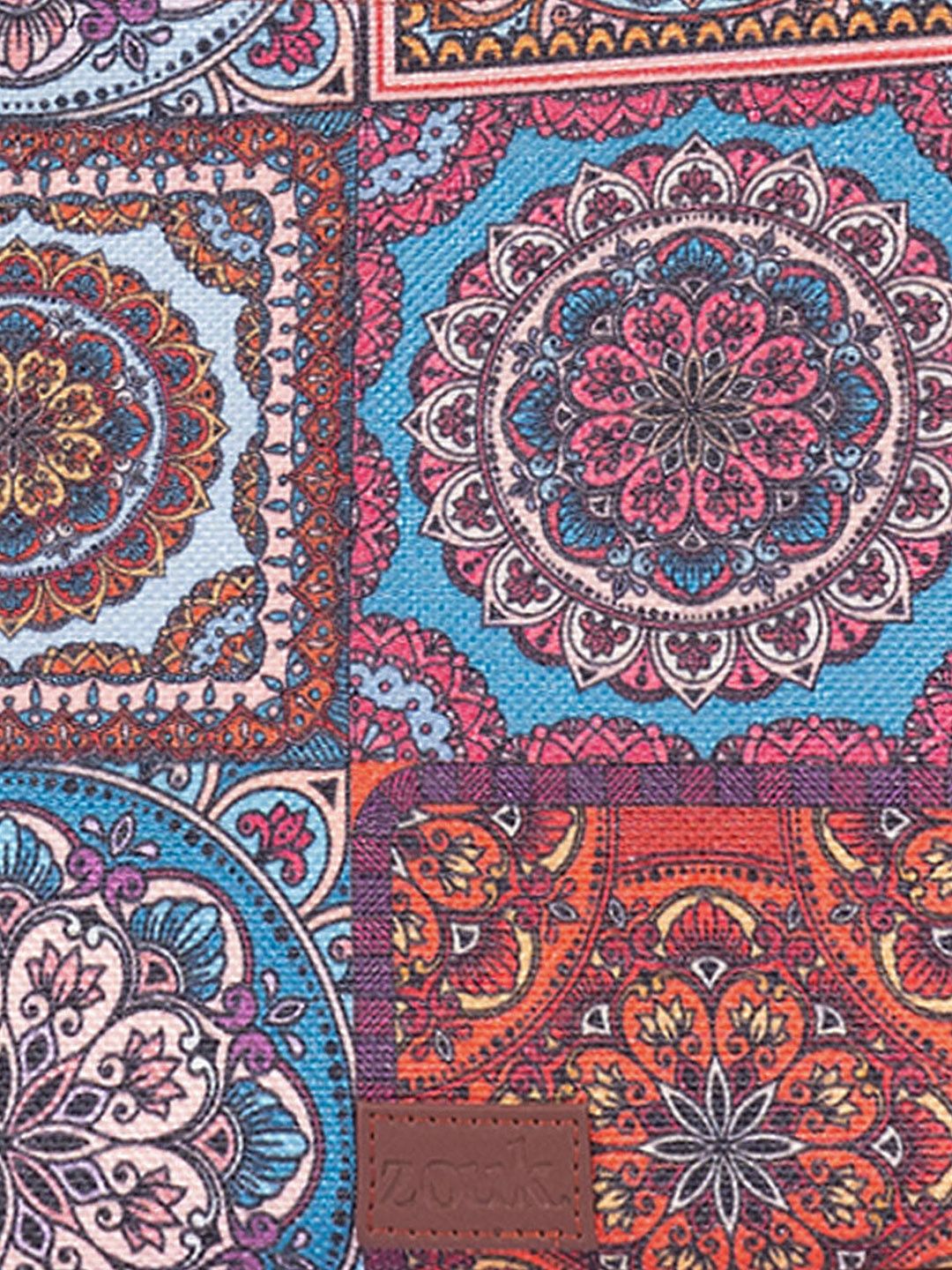 Motif Etnik ZOUK Beg Bahu Jute Berstruktur Bercetak Sehingga 16 inci