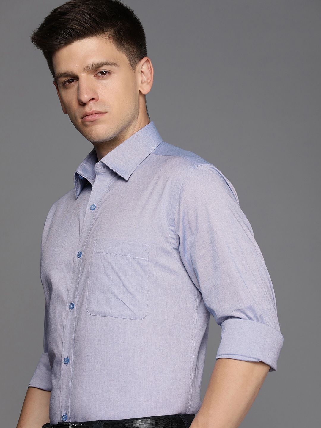 Raymond Self Design Slim Fit Pure Cotton Formal Shirt