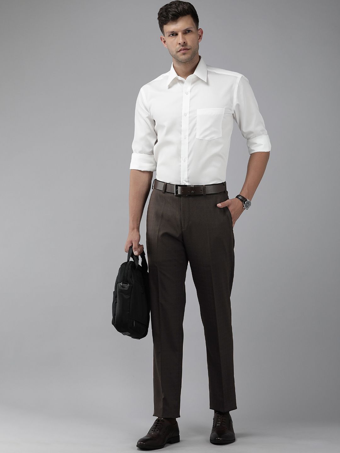 Park Avenue Men Solid Formal Trousers