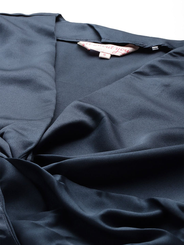 all about you V-Neck Gathered or Pleated Satin Crop Top