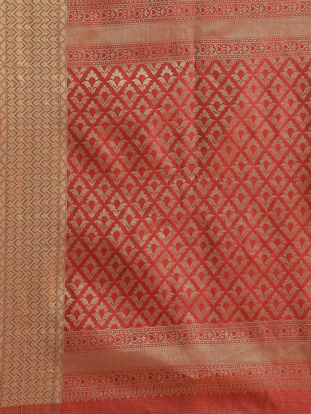 Saree mall Green & Golden Woven Design Banarasi Saree