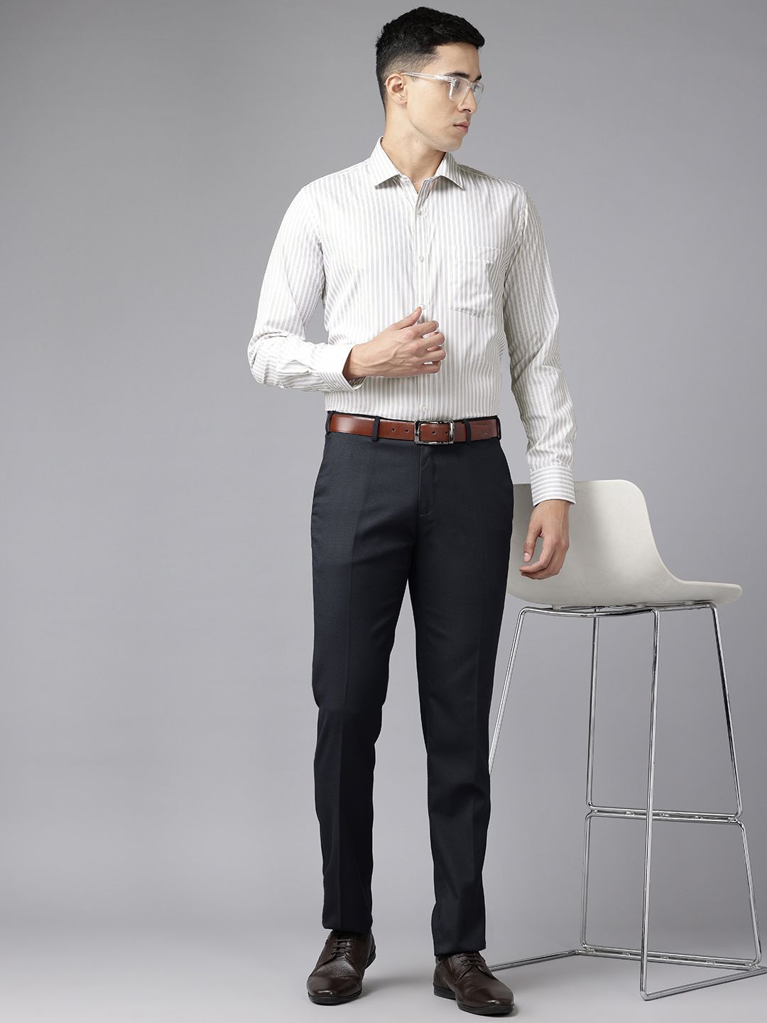 Park Avenue Slim Fit Striped Formal Shirt