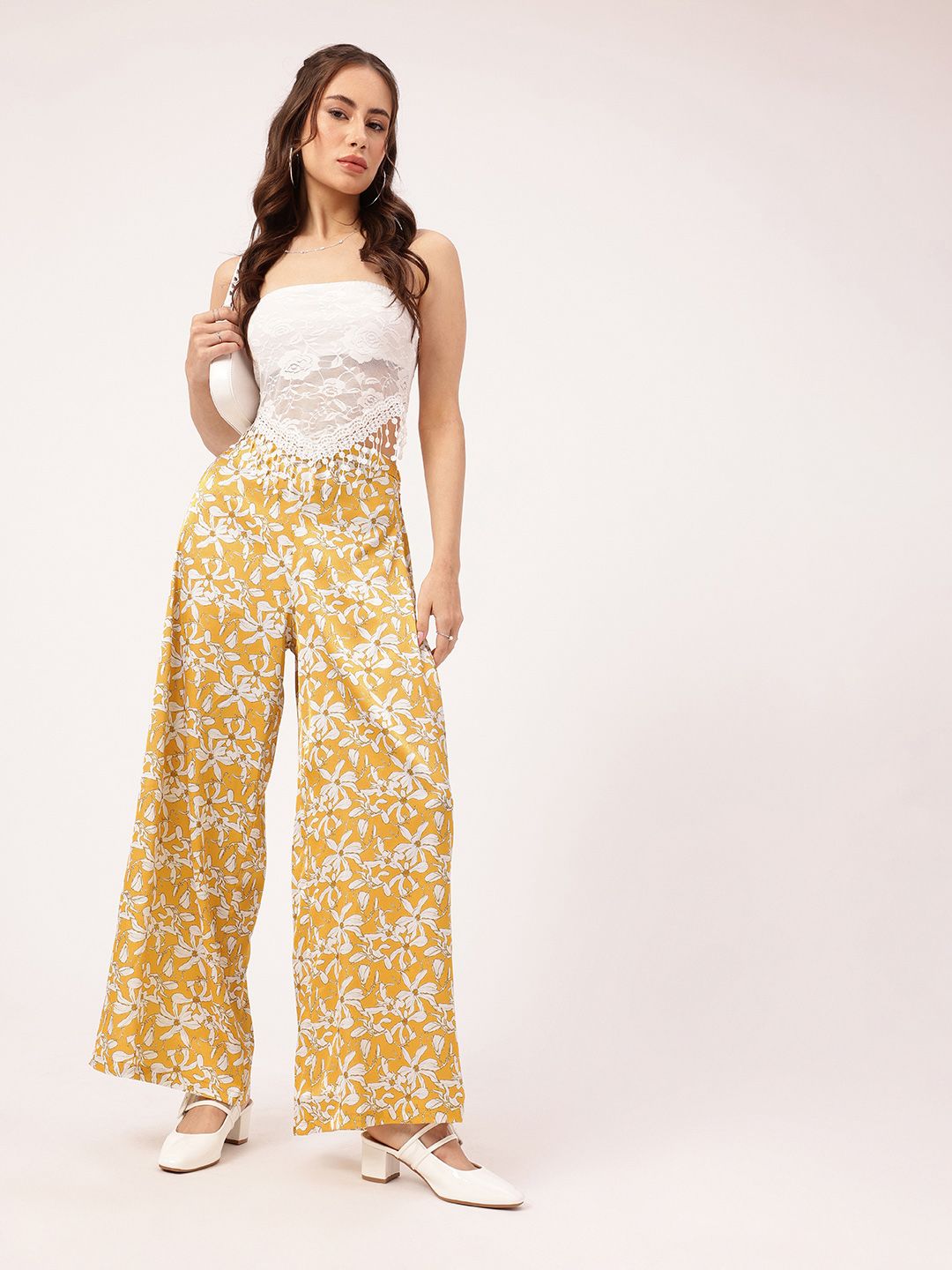 DressBerry Women Petal Parade Swish-Swish Wide Leg Trousers