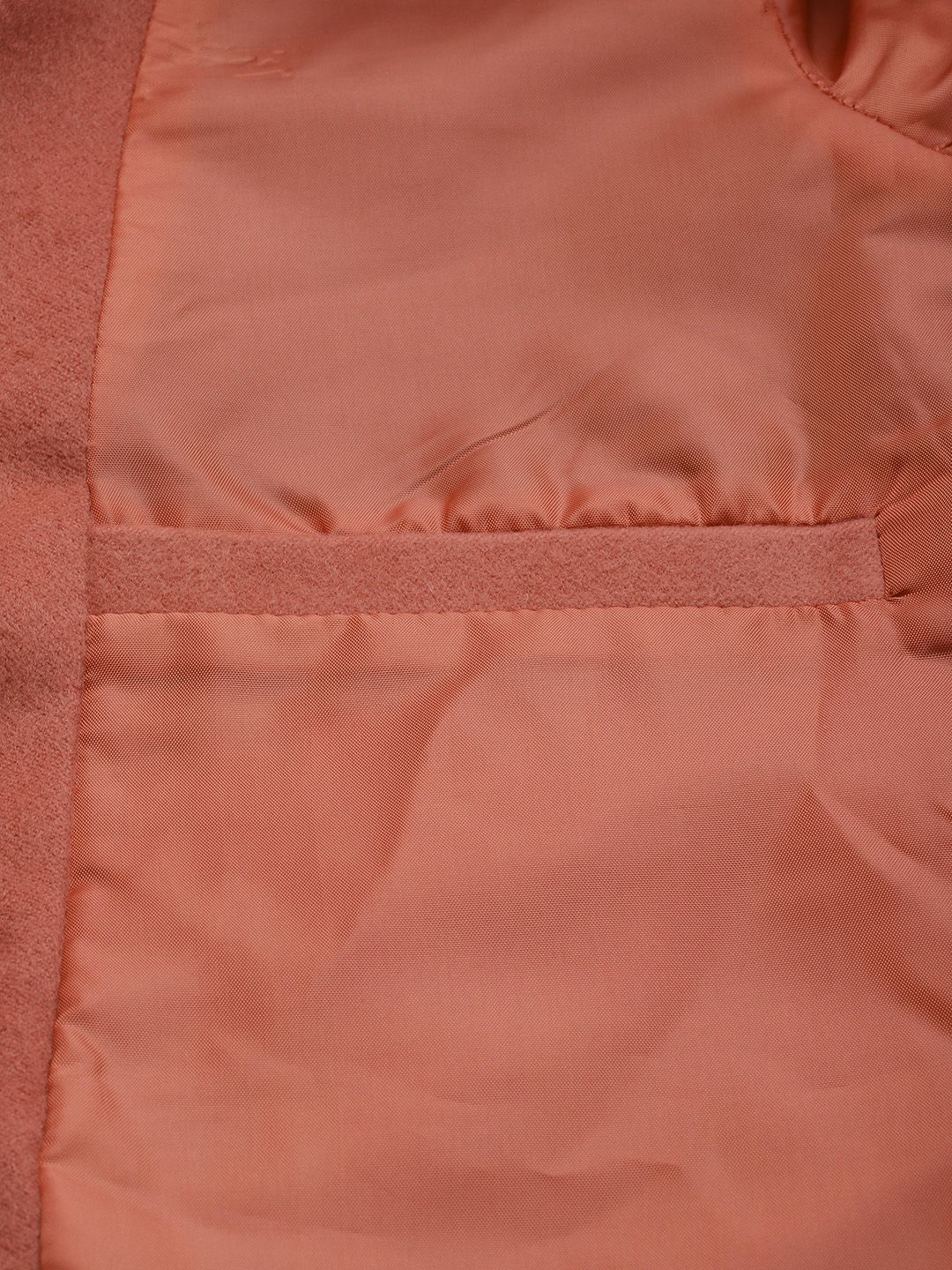 all about you Women Dusty Pink Solid Single Breasted Overcoat with Oversized Pockets