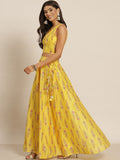 Shae by SASSAFRAS Women Chanderi Printed Lehenga & Crop Top