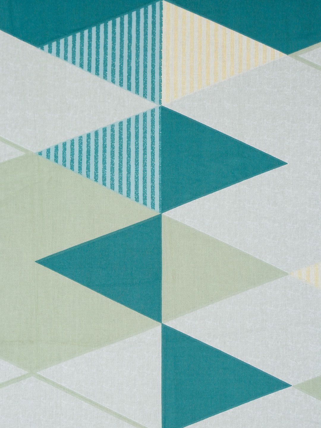 Set Cadar Bujang KLOTTHE Green Geometric Printed Cotton 400 TC