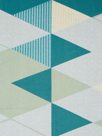 Set Cadar Bujang KLOTTHE Green Geometric Printed Cotton 400 TC