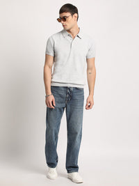 THE BEAR HOUSE Men Solid Regular Fit Cotton Polo Collar T-Shirt