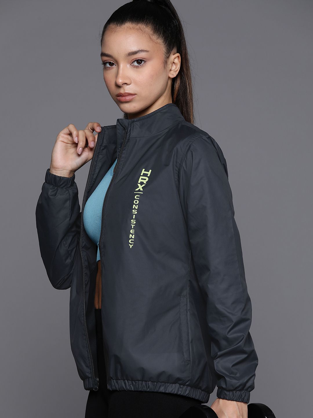 HRX by Hrithik Roshan Women Rapid-Dry Reflective Detail Training Jacket
