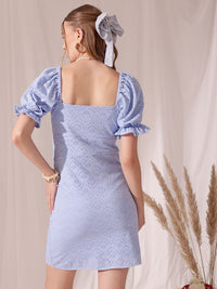 STREET 9 Sweetheart Neck Print Puff Sleeve Sheath Dress