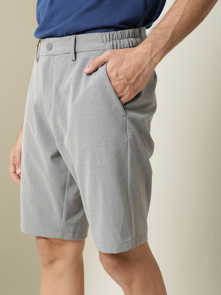 RARE RABBIT Men Trip Knee Length Solid Mid Rise Regular Fit Shorts