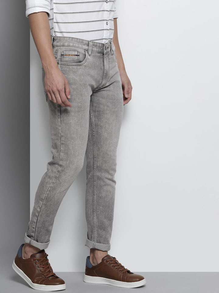 The Indian Garage Co Men Grey Slim Fit Light Fade Stretchable Jeans