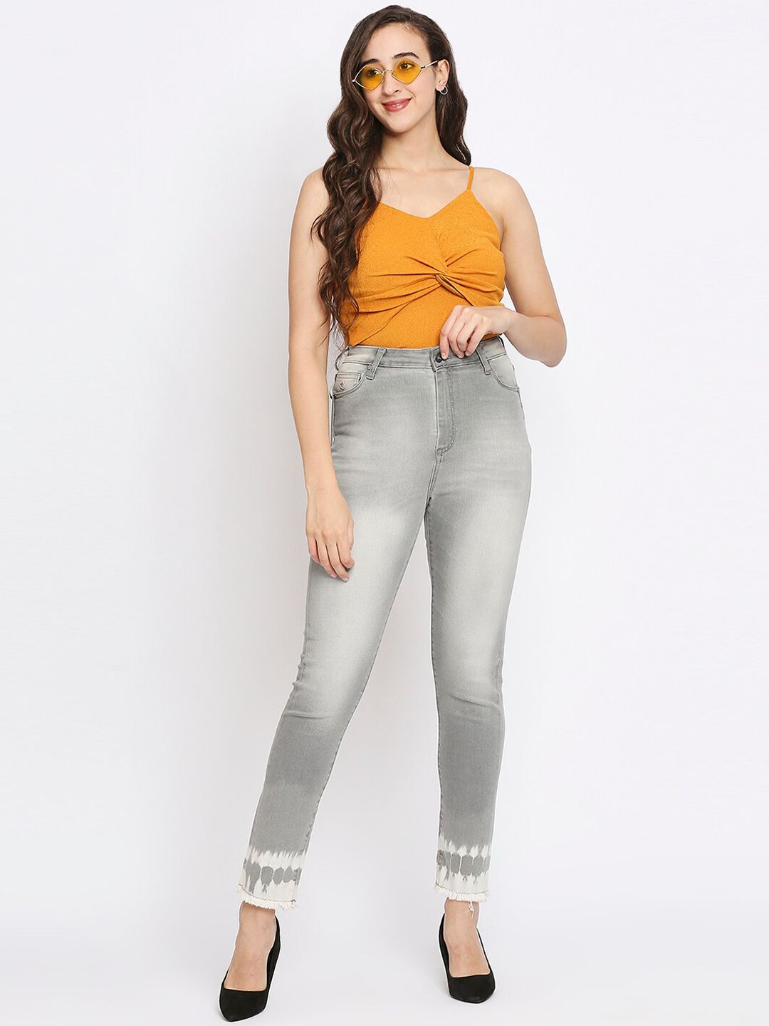 Being Human Women Grey Straight Fit High-Rise Heavy Fade Cotton Jeans