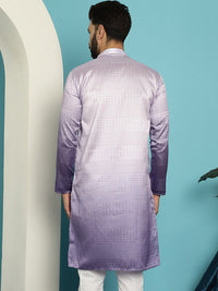 SOJANYA Mandarin Collar Jacquard Silk Straight Kurta