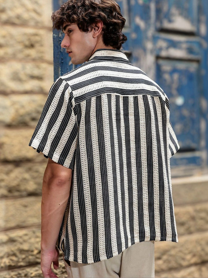 Eszett Men Classic Striped Casual Shirt