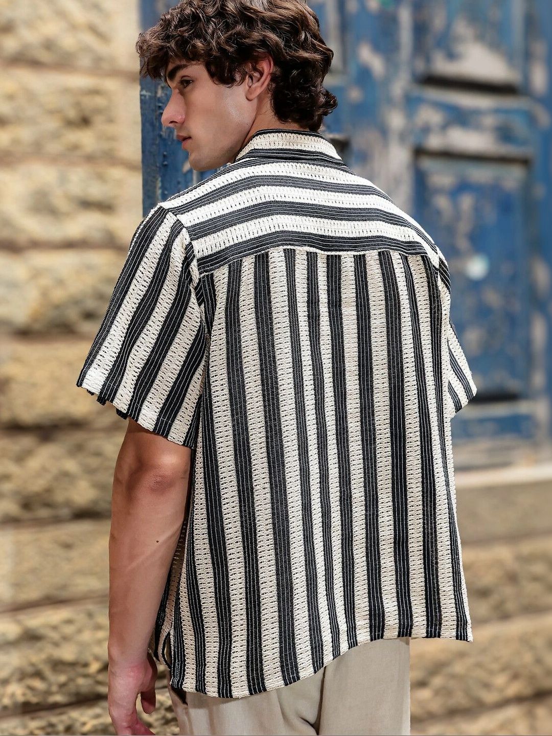 Eszett Men Classic Striped Casual Shirt