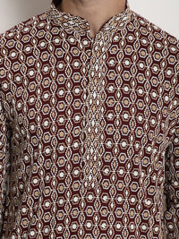 SOJANYA Kurta Kolar Mandarin Sulam Geometrik