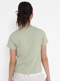 RAREISM HANNA Round Shaped Short Sleeves Cotton T-shirt