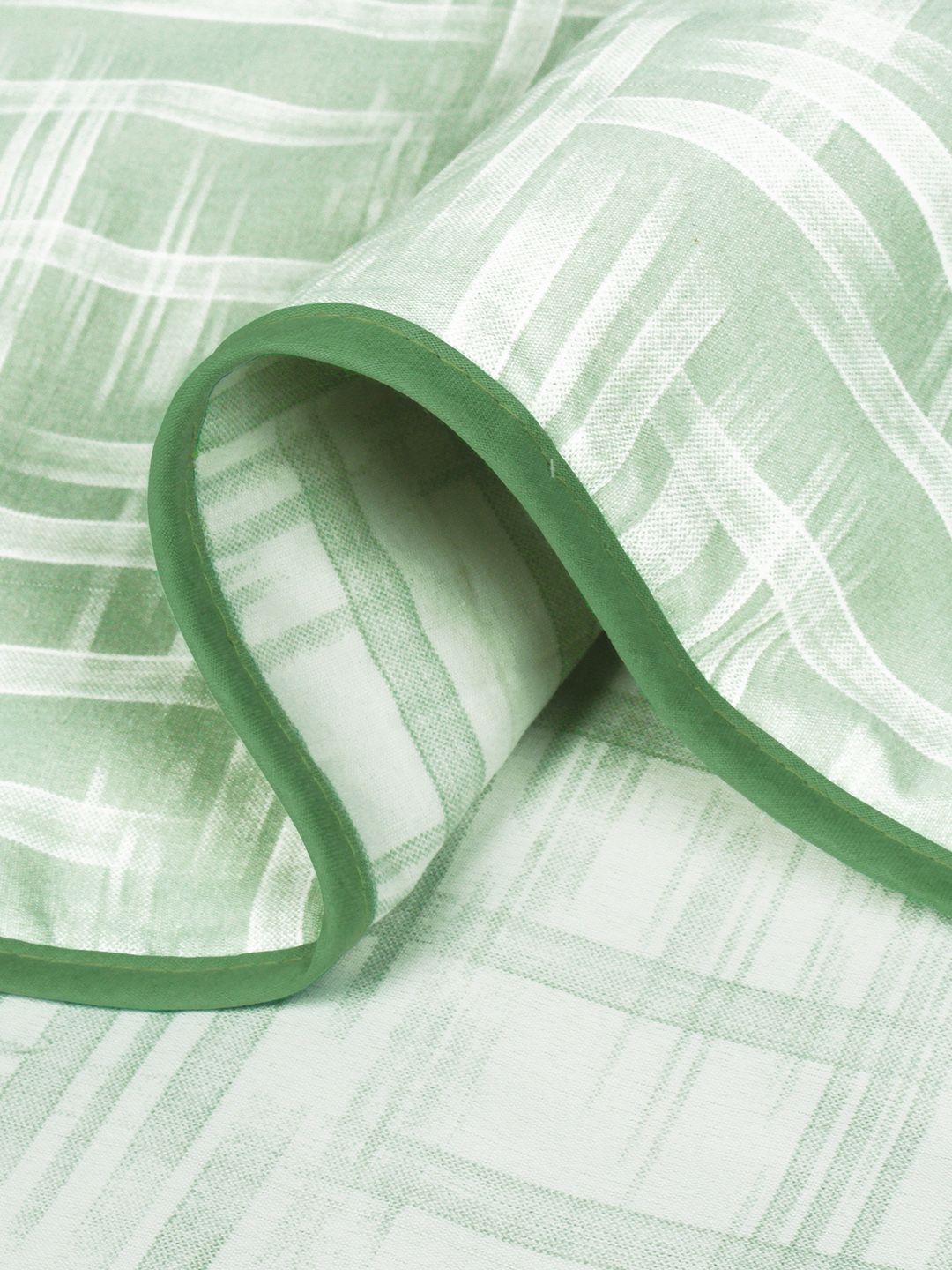 Story@home White & Green Printed AC Room 150 GSM Reversible Cotton Double Bed Dohar