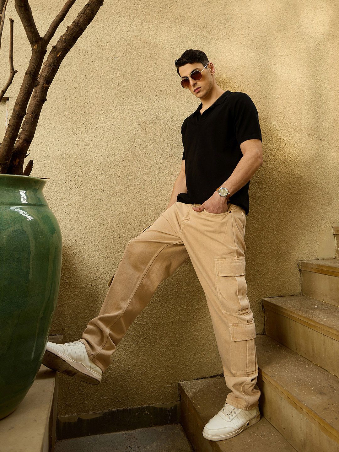 DENNISON Korean Baggy Fit Cargo Jeans