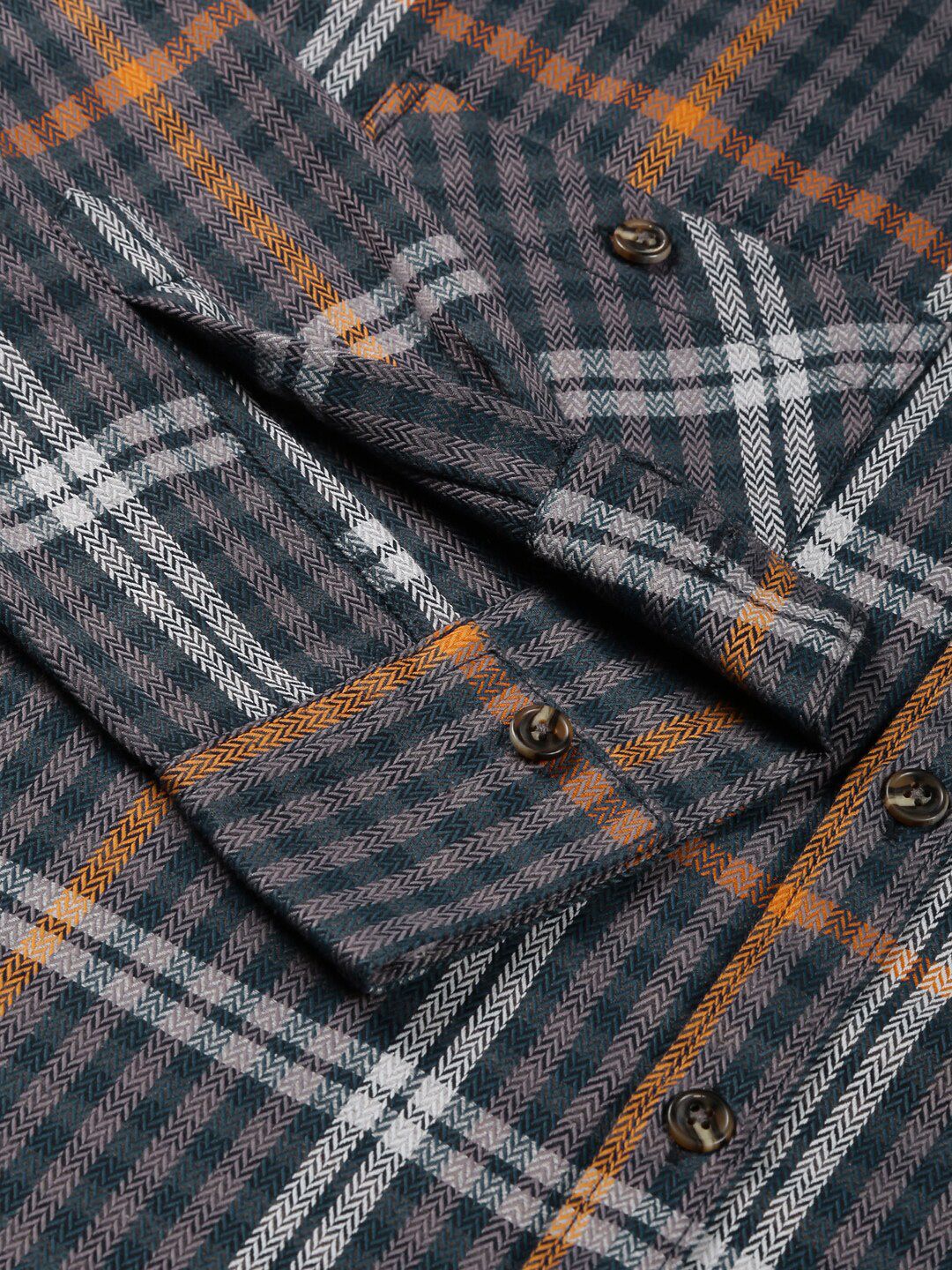 Thomas Scott Smart Tartan Checks Opaque Oversized Casual Shirt